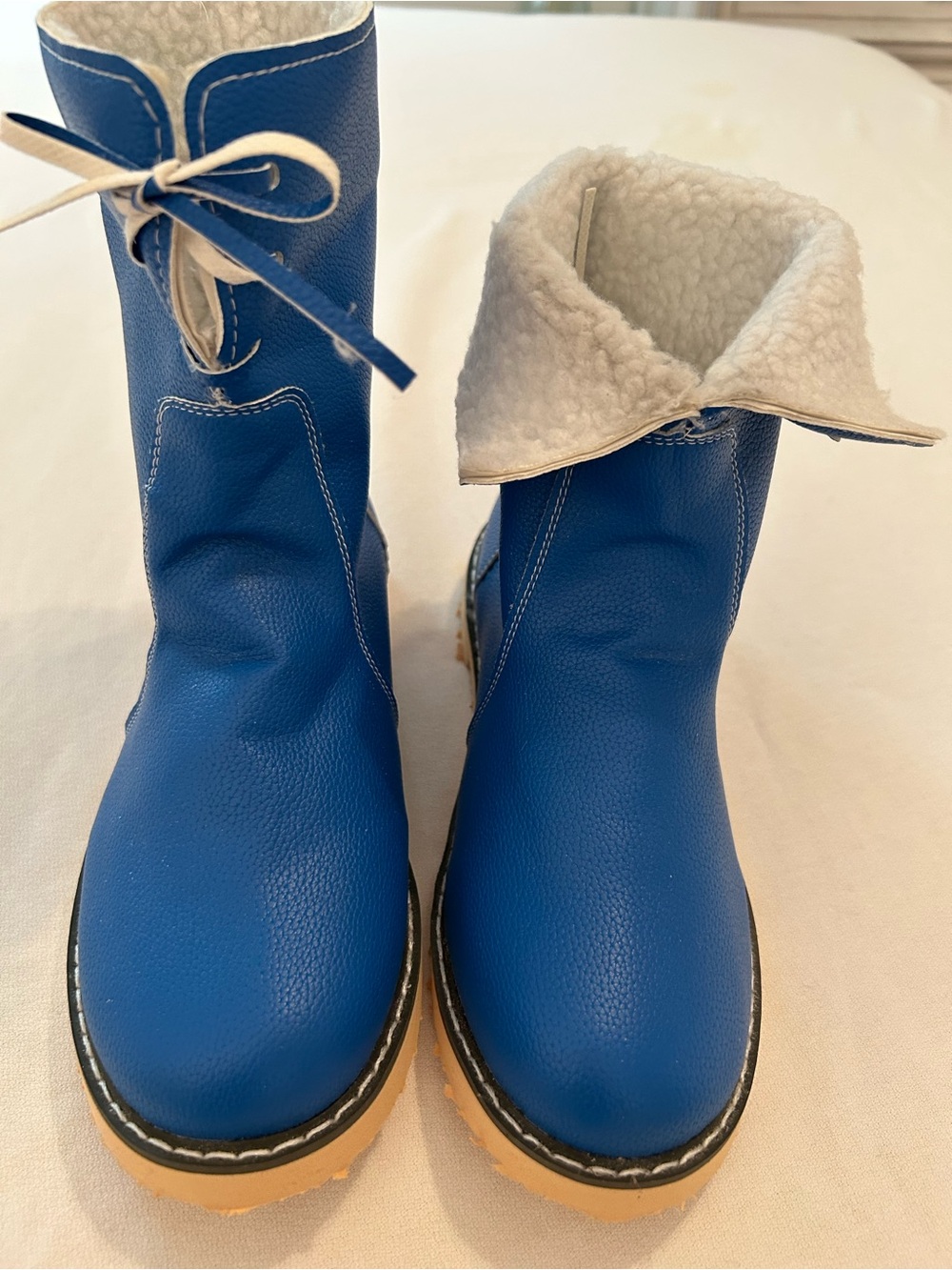 Blue Women's Shearling-Lined Winter Ankle Boots